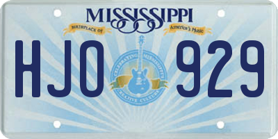 MS license plate HJO929