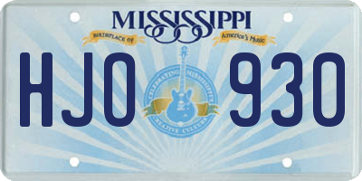 MS license plate HJO930
