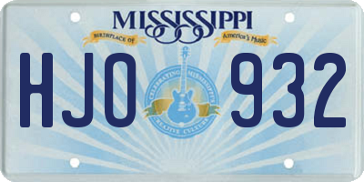 MS license plate HJO932