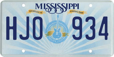 MS license plate HJO934