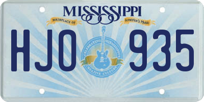 MS license plate HJO935