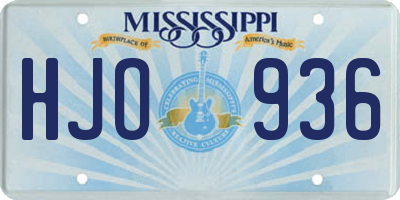 MS license plate HJO936