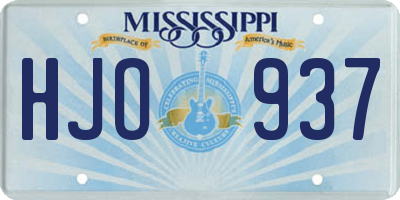 MS license plate HJO937