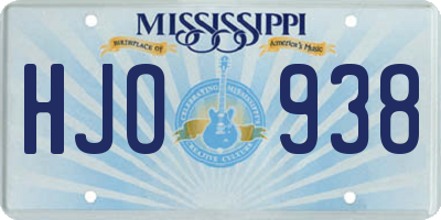 MS license plate HJO938