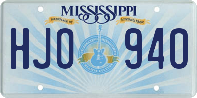 MS license plate HJO940