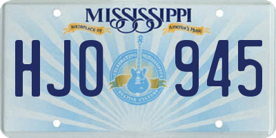 MS license plate HJO945