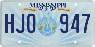 MS license plate HJO947