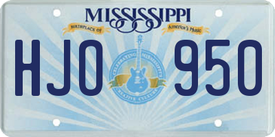 MS license plate HJO950