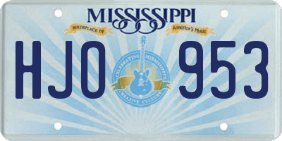 MS license plate HJO953