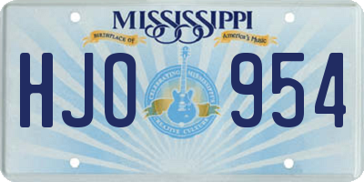 MS license plate HJO954