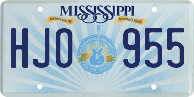 MS license plate HJO955