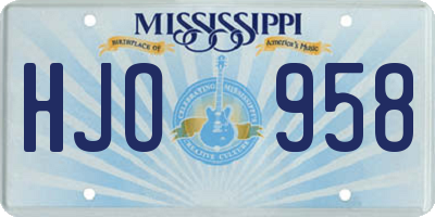 MS license plate HJO958