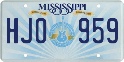MS license plate HJO959