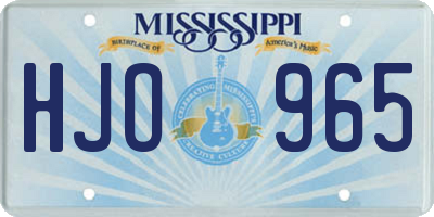 MS license plate HJO965