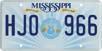 MS license plate HJO966
