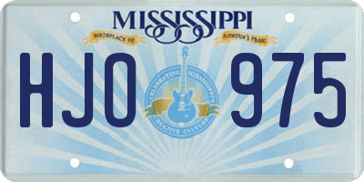 MS license plate HJO975