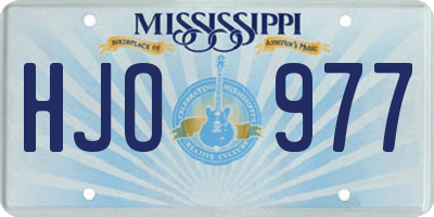 MS license plate HJO977
