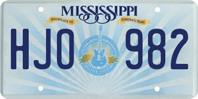 MS license plate HJO982