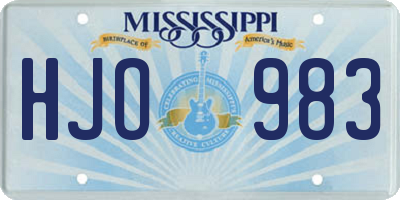 MS license plate HJO983