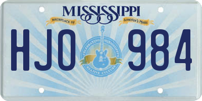 MS license plate HJO984