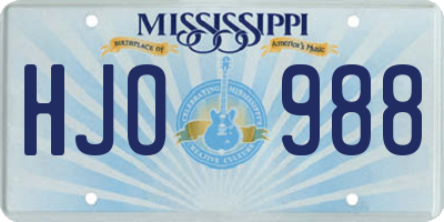 MS license plate HJO988