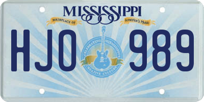 MS license plate HJO989