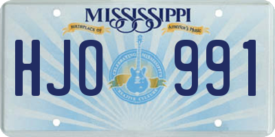 MS license plate HJO991