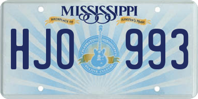 MS license plate HJO993