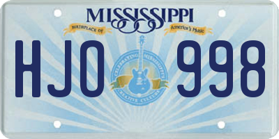 MS license plate HJO998