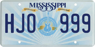 MS license plate HJO999