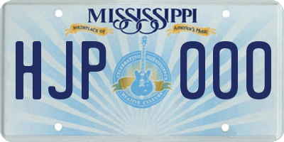 MS license plate HJP000