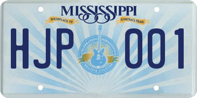 MS license plate HJP001