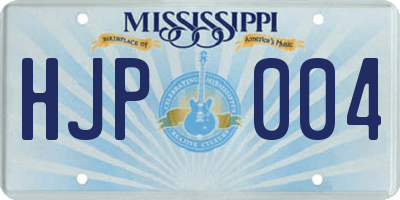 MS license plate HJP004