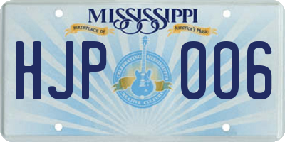 MS license plate HJP006