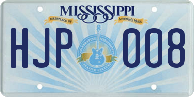 MS license plate HJP008