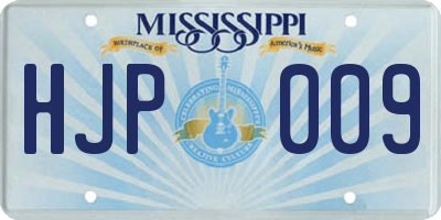 MS license plate HJP009
