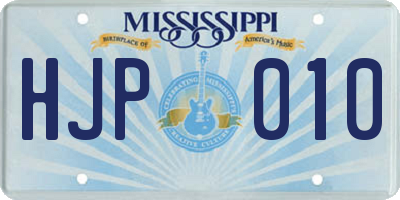 MS license plate HJP010