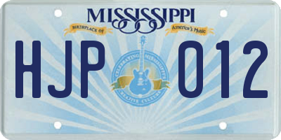 MS license plate HJP012