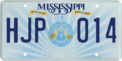 MS license plate HJP014