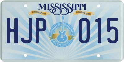 MS license plate HJP015