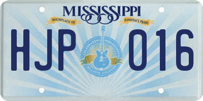 MS license plate HJP016