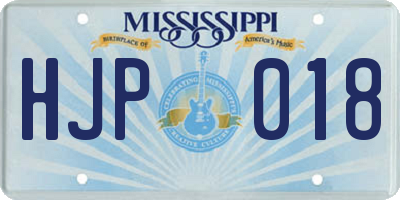 MS license plate HJP018