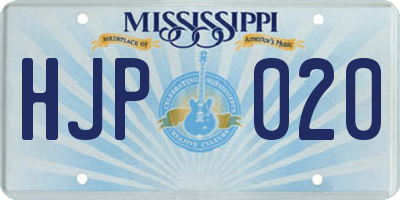 MS license plate HJP020