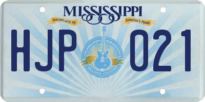 MS license plate HJP021