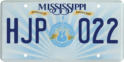 MS license plate HJP022
