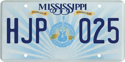 MS license plate HJP025