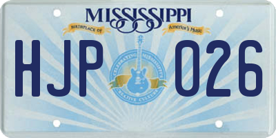 MS license plate HJP026