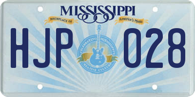MS license plate HJP028
