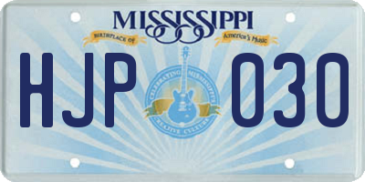 MS license plate HJP030