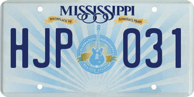 MS license plate HJP031
